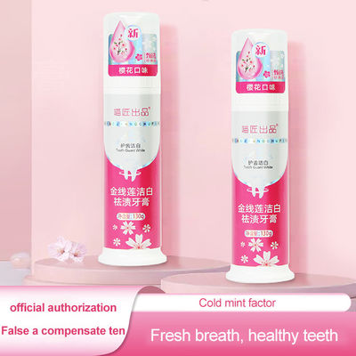 One-handed Operation Food Grade PP Pump Bottle Toothpaste Custom Logo Color Available 75ml