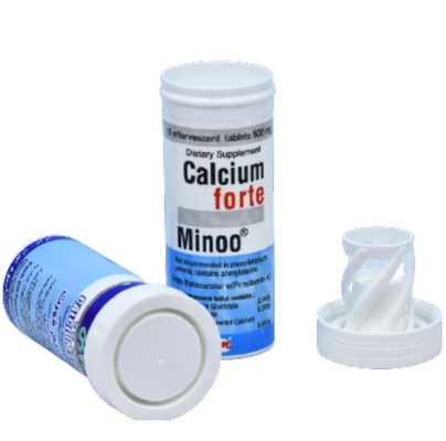 Effervescent Tablets Packaging Solution Pp Empty Plastic Soluble Effervescent Tube Tablet Bottle with Desiccant Cover IML