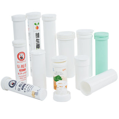 Effervescent Tablets Twist Lock Candy Tube Packaging in PP Plastic for Custom Branding
