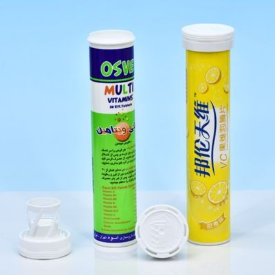 OEM 150ml PP Plastic Vitamin C Candy Effervescent Tablet Tubes with Desiccant Flip Cover