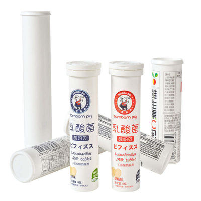 Matte Surface Handling Effervescent Tablet Tube for Custom White Soft Drink Bottle Logo