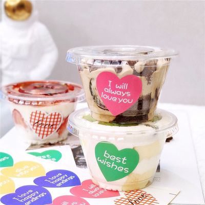 透明なデザート アイスクリームカップ ミニケーキカップ 包装 蓋付きプラスチックカップ
