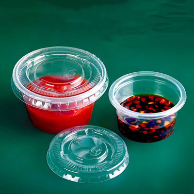 その他の食品 パーソナライズされた色 片用プラスチック ミニヨーグルト調味料カップ 蓋付き