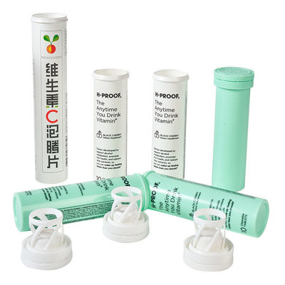Vc Effervescent Tablet Tube and Vitamin C Bottle with Desiccant Cap in PP Plastic